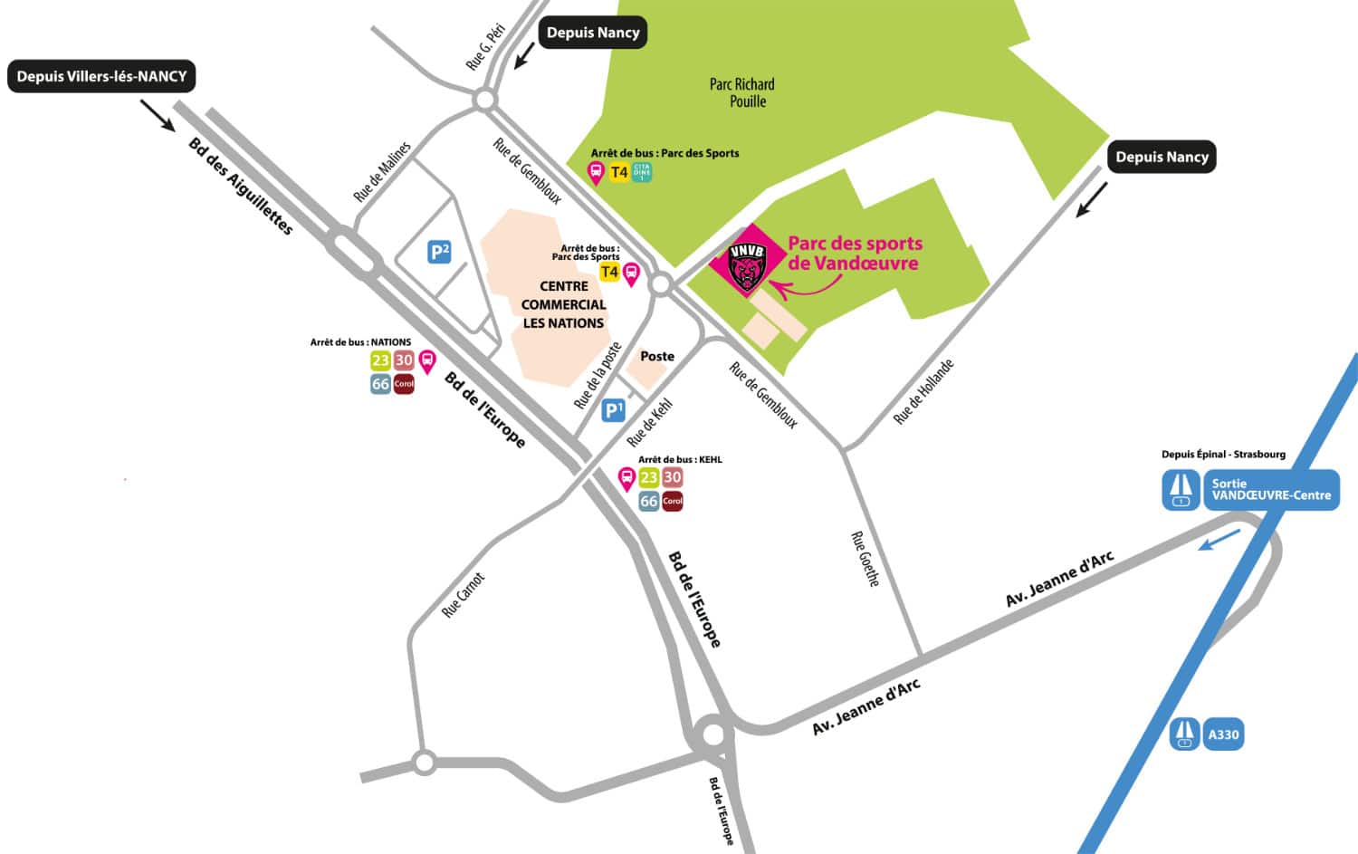 Plan VNVB - Parc des Sports de Vandœuvre